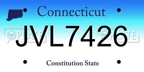 JVL7426 Connecticut License Plate