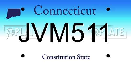 JVM511 Connecticut License Plate