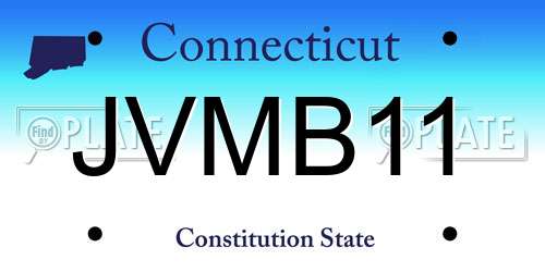JVMB11 Connecticut License Plate