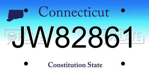 JW82861 Connecticut License Plate
