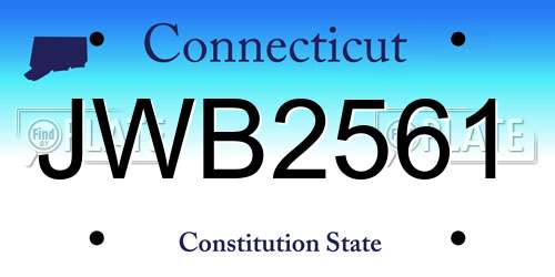 JWB2561 Connecticut License Plate