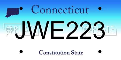 JWE223 Connecticut License Plate