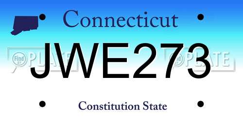 JWE273 Connecticut License Plate