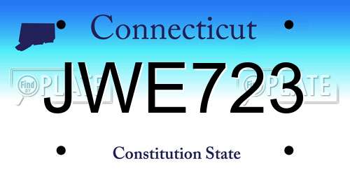 JWE723 Connecticut License Plate