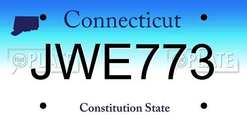 JWE773 Connecticut License Plate