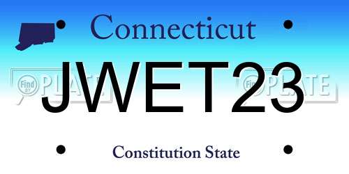 JWET23 Connecticut License Plate
