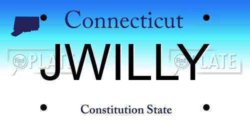 JWILLY Connecticut License Plate