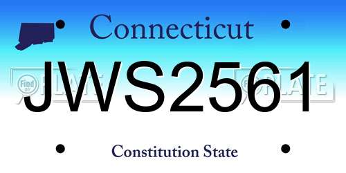 JWS2561 Connecticut License Plate