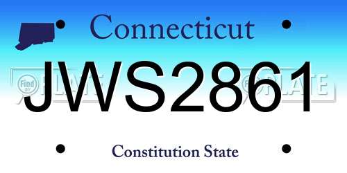 JWS2861 Connecticut License Plate