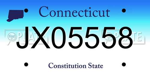 JX05558 Connecticut License Plate