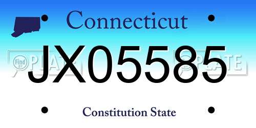 JX05585 Connecticut License Plate