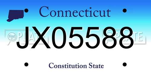 JX05588 Connecticut License Plate