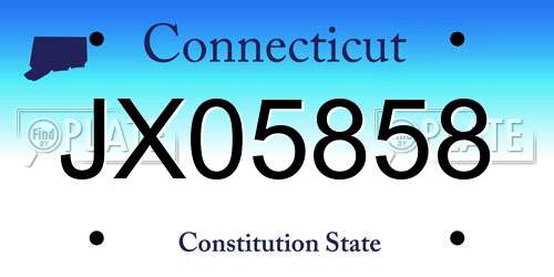 JX05858 Connecticut License Plate