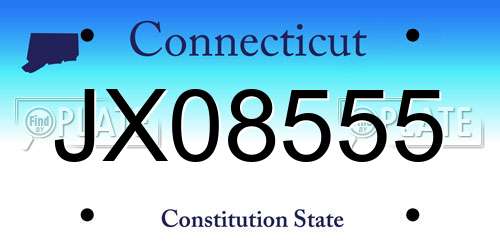 JX08555 Connecticut License Plate