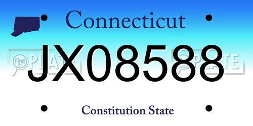JX08588 Connecticut License Plate