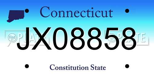 JX08858 Connecticut License Plate