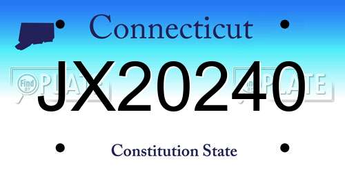 JX20240 Connecticut License Plate