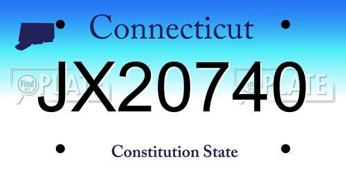 JX20740 Connecticut License Plate