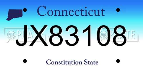 JX83108 Connecticut License Plate