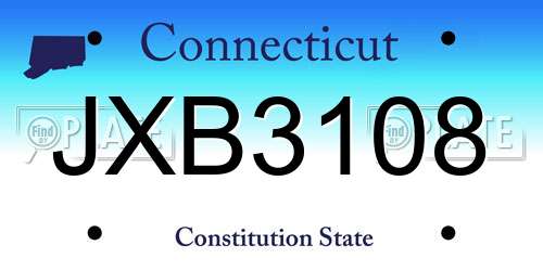 JXB3108 Connecticut License Plate