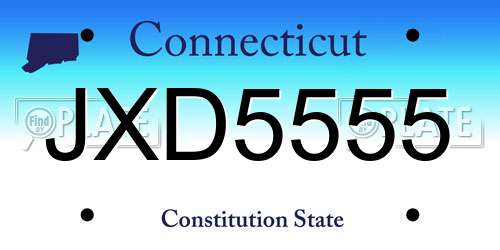 JXD5555 Connecticut License Plate