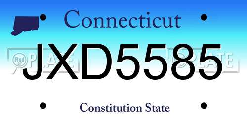 JXD5585 Connecticut License Plate