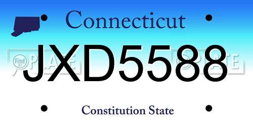 JXD5588 Connecticut License Plate