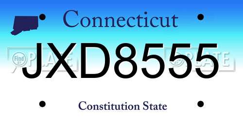 JXD8555 Connecticut License Plate