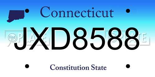 JXD8588 Connecticut License Plate