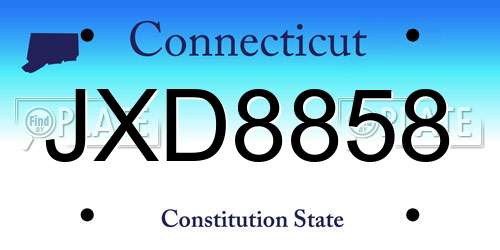 JXD8858 Connecticut License Plate