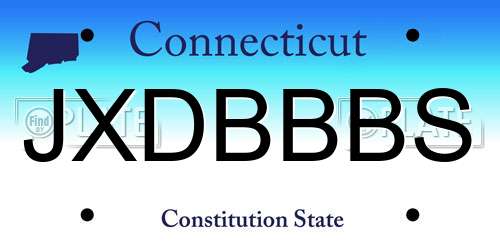 JXDBBBS Connecticut License Plate