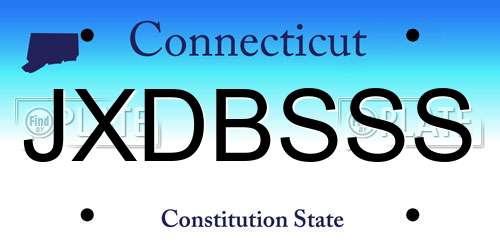 JXDBSSS Connecticut License Plate