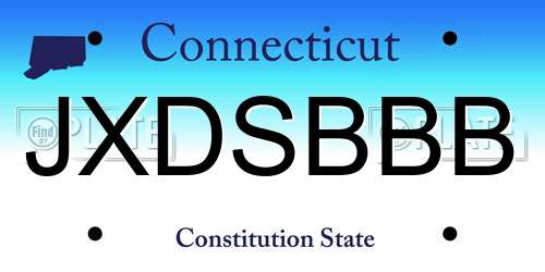 JXDSBBB Connecticut License Plate