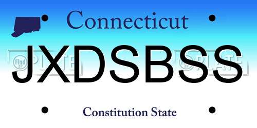 JXDSBSS Connecticut License Plate