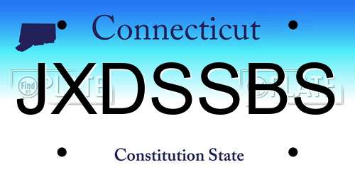 JXDSSBS Connecticut License Plate
