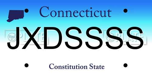 JXDSSSS Connecticut License Plate