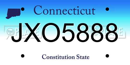 JXO5888 Connecticut License Plate