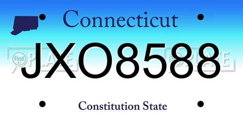 JXO8588 Connecticut License Plate
