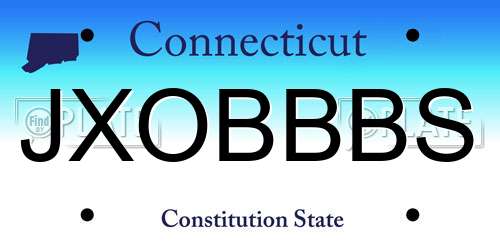 JXOBBBS Connecticut License Plate