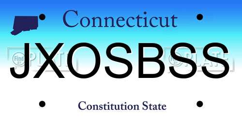 JXOSBSS Connecticut License Plate