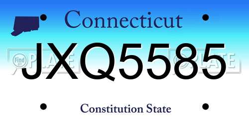 JXQ5585 Connecticut License Plate