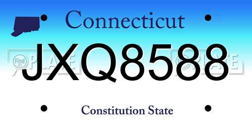 JXQ8588 Connecticut License Plate