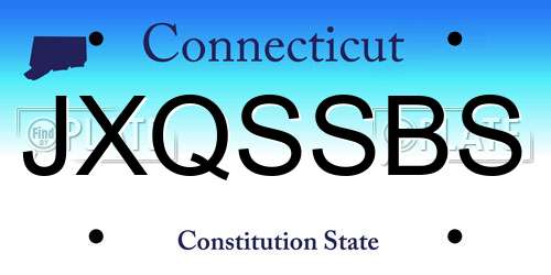JXQSSBS Connecticut License Plate