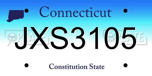 JXS3105 Connecticut License Plate