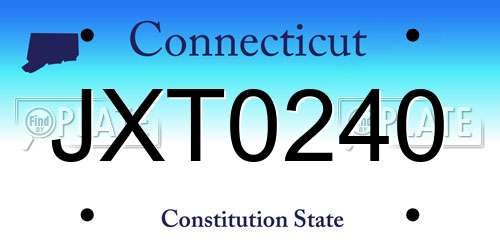 JXT0240 Connecticut License Plate