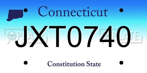 JXT0740 Connecticut License Plate