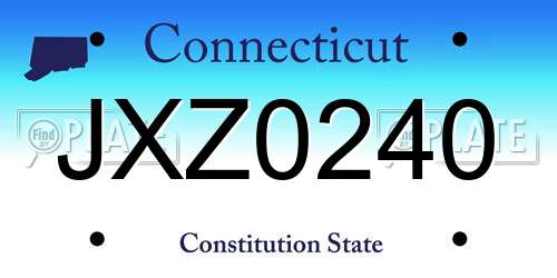 JXZ0240 Connecticut License Plate