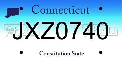 JXZ0740 Connecticut License Plate