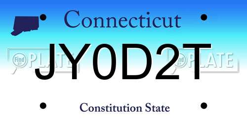 JY0D2T Connecticut License Plate