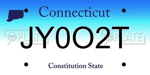 JY0O2T Connecticut License Plate